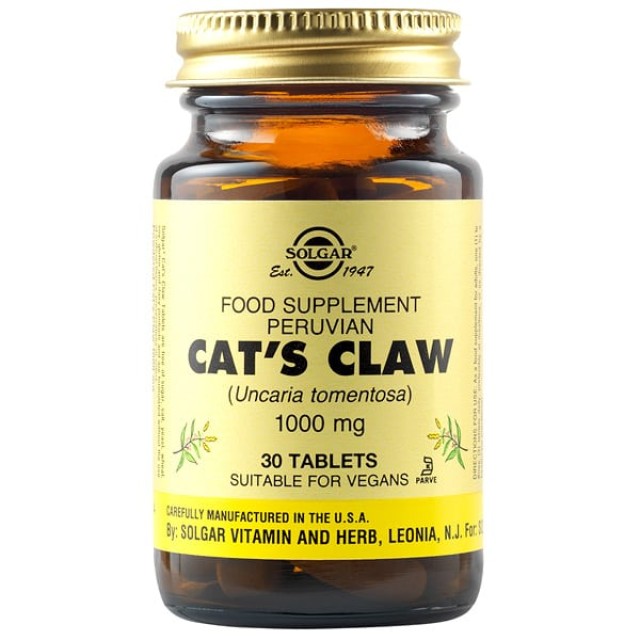 Solgar Cats Claw Με Αντιφλεγμονώδεις Ιδιότητες, 30 Ταμπλέτες