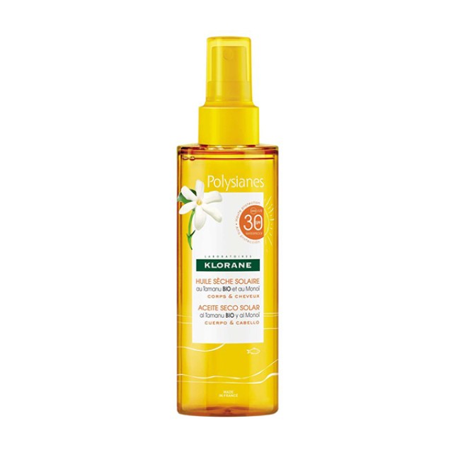 Klorane Polysianes Αντηλιακό Ξηρό Λάδι SPF30 200ml για Σώμα και Μαλ...