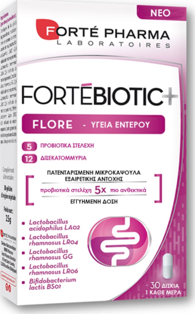 Forte Pharma Fortebiotic+ Flore Συμπλήρωμα Προβιοτικών, 30 Κάψουλες