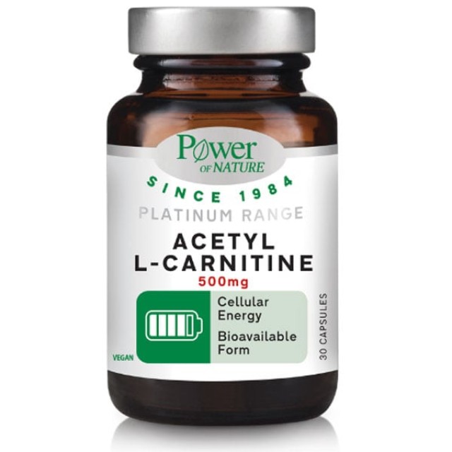Power Health Platinum Αcetyl-L-Carnitine 500mg, 30 Κάψουλες