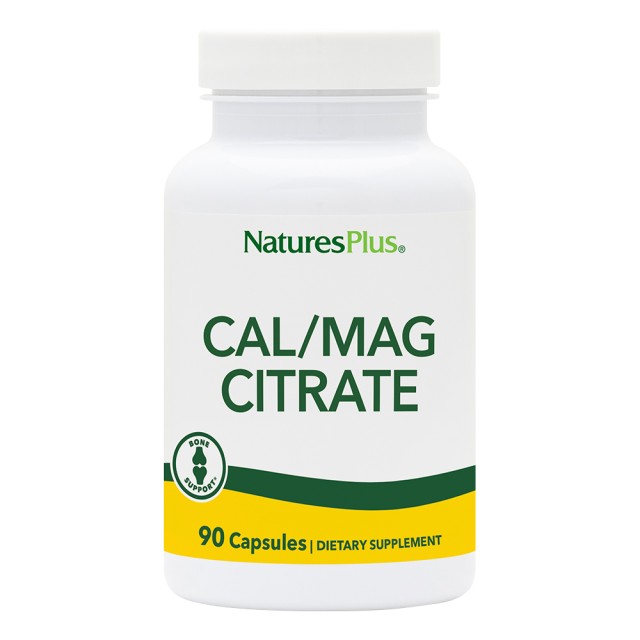 Natures Plus Cal/Mag Citrate, 90 Φυτικές Κάψουλες