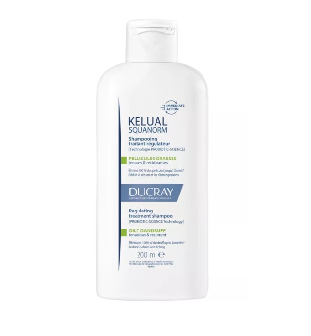 Ducray Kelual Squanorm Oily Dandruff Shampoo Ρυθμιστικό Σαμπουάν Θεραπεία για τη Λιπαρή Πιτυρίδα, 200ml