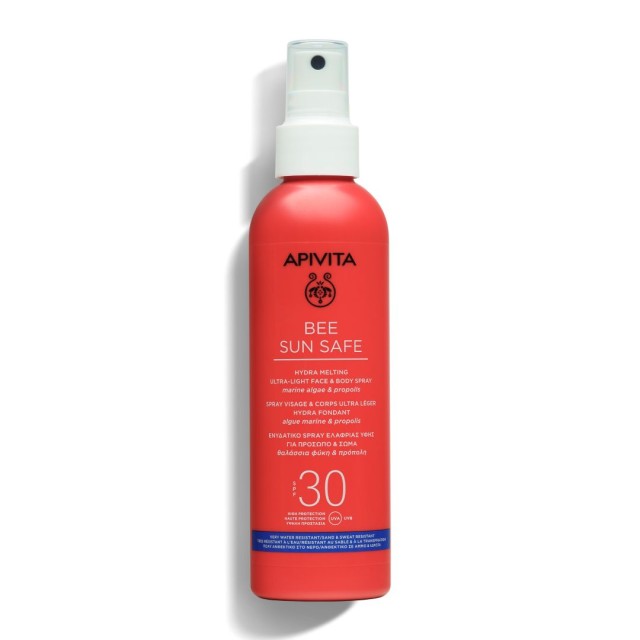 Apivita Bee Sun Safe Ενυδατικό Αντηλιακό Spray Ελαφριάς Υφής Για Πρόσωπο και Σώμα Με Θαλάσσια Φύκη Και Πρόπολη SPF30, 200ml