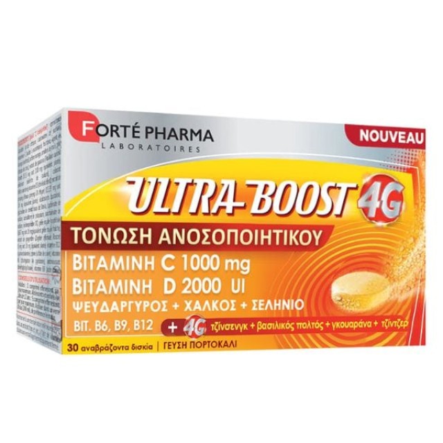 Forte Pharma Ultra Boost 4G Συμπλήρωμα Διατροφής για Τόνωση του Ανοσοποιητικού, 30 Aναβράζοντα Δισκία