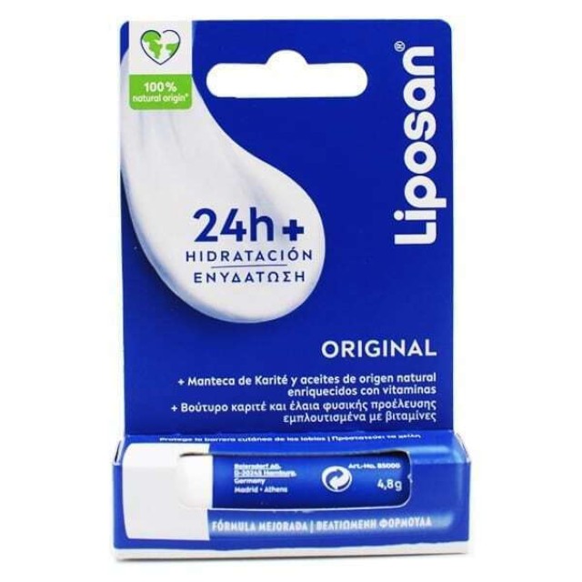 Liposan Original Περιποιητικό Balm Xειλιών για 24h+ Ενυδάτωση 4.8g, 1 Τεμάχιο