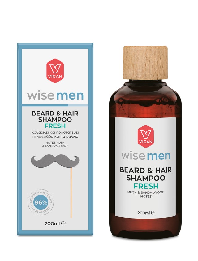 Wise Men Beard & Hair Shampoo Fresh Σαμπουάν για τα Mαλλιά και τη Γενειάδα 200ml