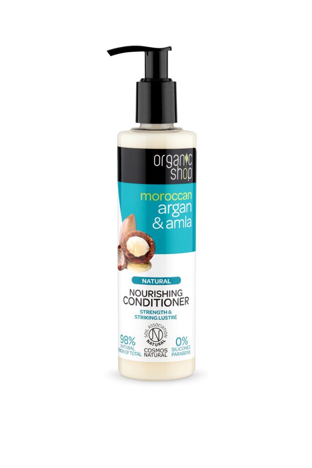 Natura Siberica Organic Shop Moroccan Argan & Amla Ινδικό Φραγκοστάφυλο Conditioner Θρέψης, Δύναμης & Λάμψης, 280ml