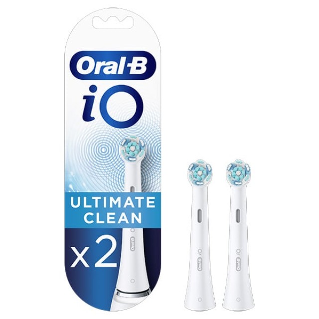 Oral-B iO Ultimate Clean White Ανταλλακτικές Κεφαλές Ηλεκτρικής Οδοντόβουρτσας για Αποτελεσματικό Καθαρισμό Λευκό Χρώμα, 2 Τεμάχια