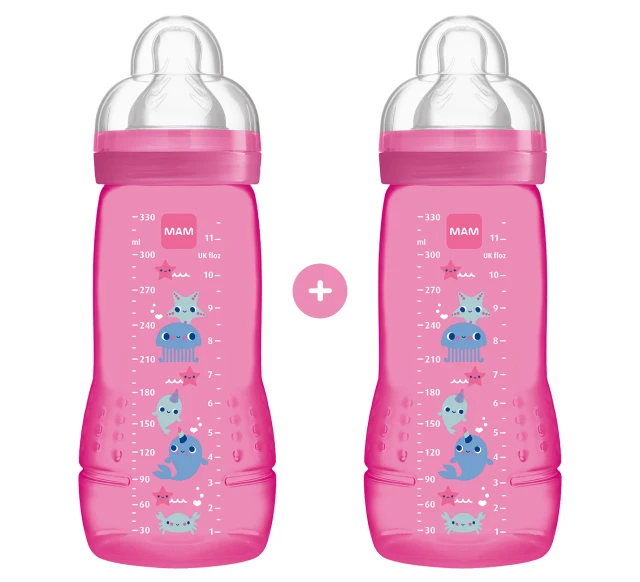 Mam Baby Bottle Silicone nipple 4m+, 2 x 330ml