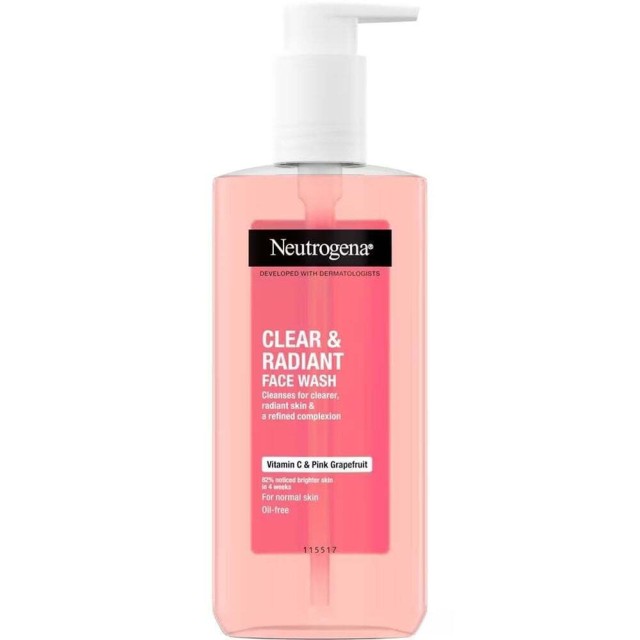 Neutrogena Clear & Radiant Face Wash Gel Vitamin C & Pink Grapefruit Αναζωογονητικό Καθαριστικό Προσώπου με Βιταμίνη C, 200ml