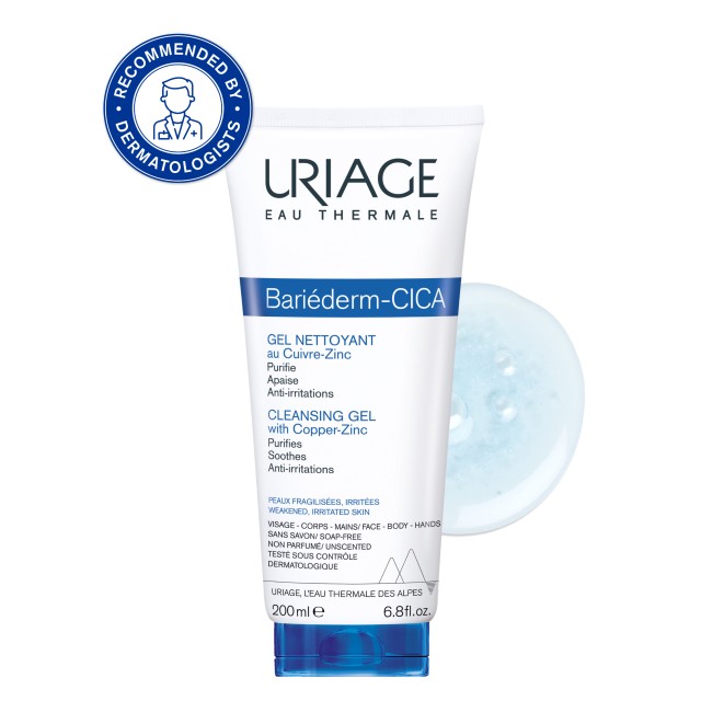 Uriage Bariederm Cleansing Cica Gel Τζελ Καθαρισμού Προσώπου & Σώματος, 200ml