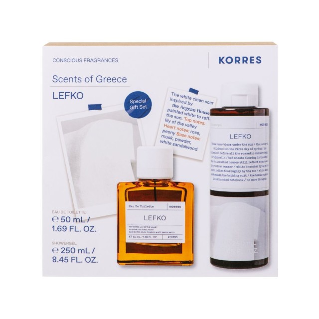 Korres Promo Lefko Eau de Toilette Άρωμα 50ml + Αφρόλουτρο 250ml