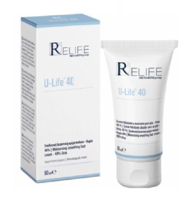 ReLife U-Life 40 Ενυδατική Κρέμα Ποδιών, 50ml