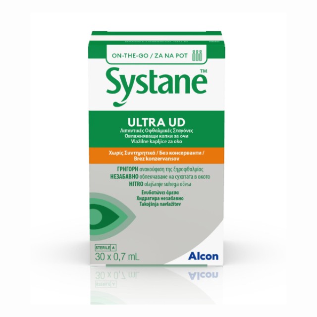 Alcon Systane Ultra UD Λιπαντικές Οφθαλμικές Σταγόνες, 0.7ml x 30τμχ