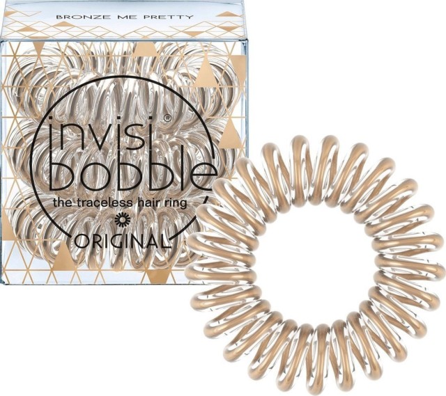 Invisibobble Original Time To Shine Bronze Me Pretty Λαστιχάκι Μαλλιών 3 Τεμάχια