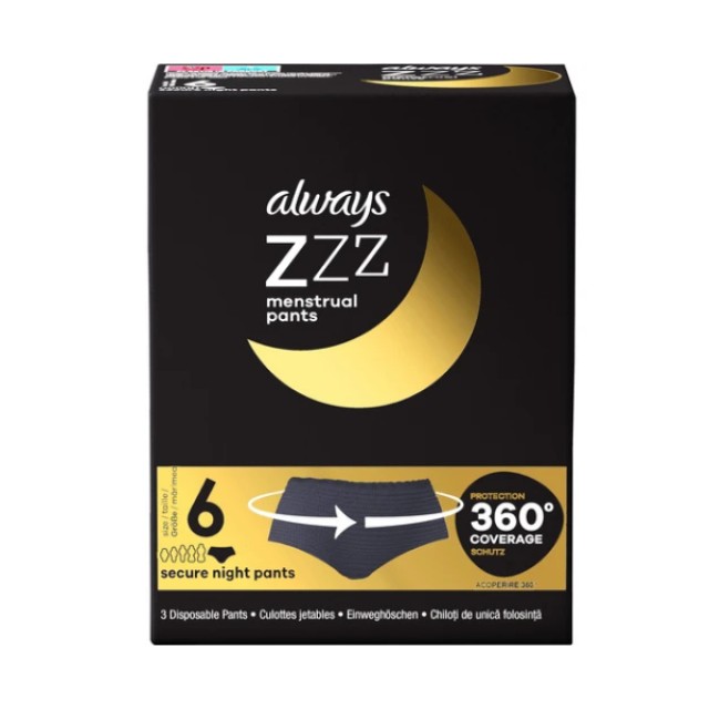 Always ZZZ Menstrual 360° Overnight Disposable Period Underwear Pan...