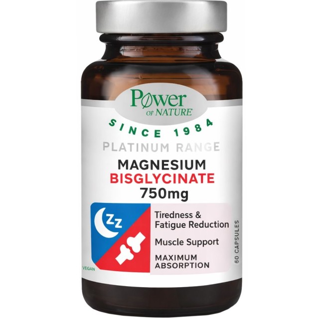 Power of Nature Platinum Range Magnesium Bisglycinate 750mg Συμπλήρ...