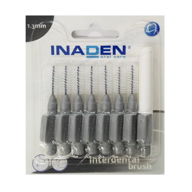 Inaden Interdental Μεσοδόντια Βουρτσάκια Γκρι 1.3mm, 8τμχ
