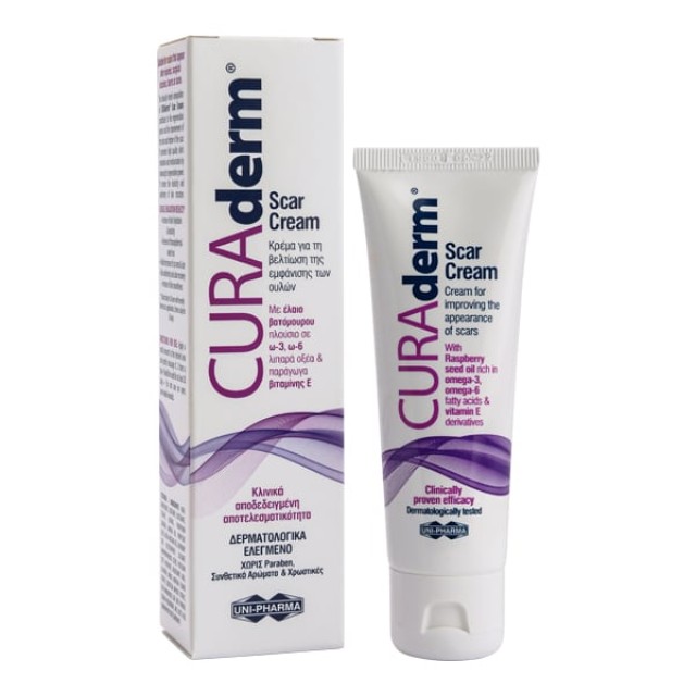 Uni-Pharma Curaderm Scar Cream Κρέμα για τις Ουλές, 50ml