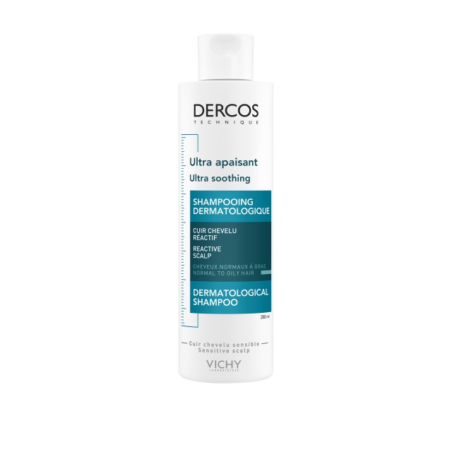 Vichy Dercos Ultra Soothing Σαμπουάν Για Eυαίσθητο Tριχωτό και Κανονικά - Λιπαρά Μαλλιά 200ml