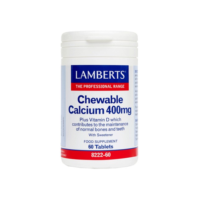 Lamberts Chewable Calcium 400mg Ασβέστιο Για Την Πρόληψη Οστεοπόρωσης, 60 Μασώμενα Δισκία