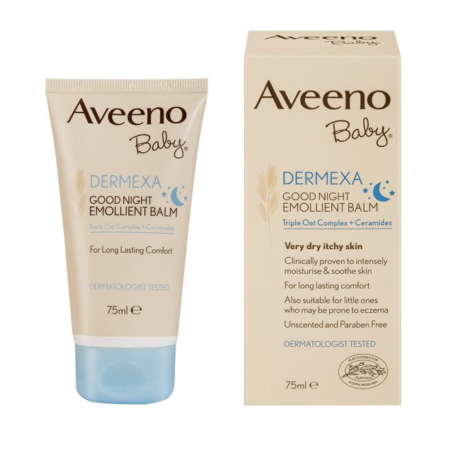 Aveeno® Baby Dermexa Good Night Emollient Balm Καταπραϋντική Κρέμα Σώματος Για Τη Νύχτα 75ml