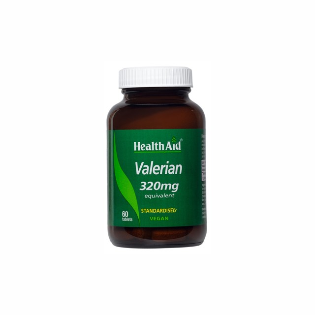 Health Aid Valerian Root Extract 320mg Συμπλήρωμα Διατροφής με Βαλεριάνα για Καταπολέμηση της Αϋπνίας & του Έντονου Άγχους, 60 Ταμπλέτες