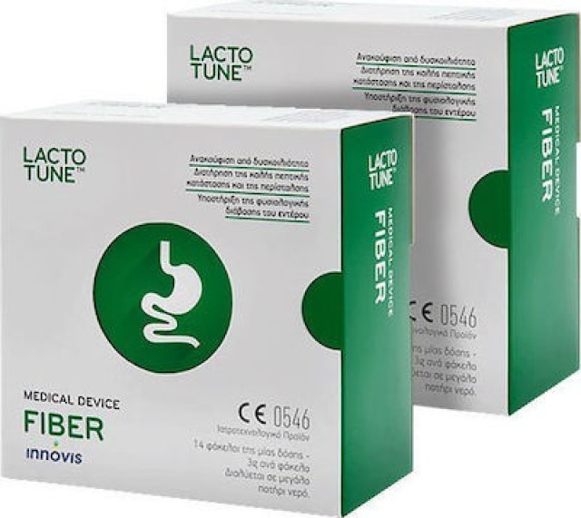 Innovis 1+1 Lactotune Fiber Συμπλήρωμα Διατροφής Προβιοτικών-Πρεβιοτικών κατά της Δυσκοιλιότητας, 2 x 14 φακελίσκοι