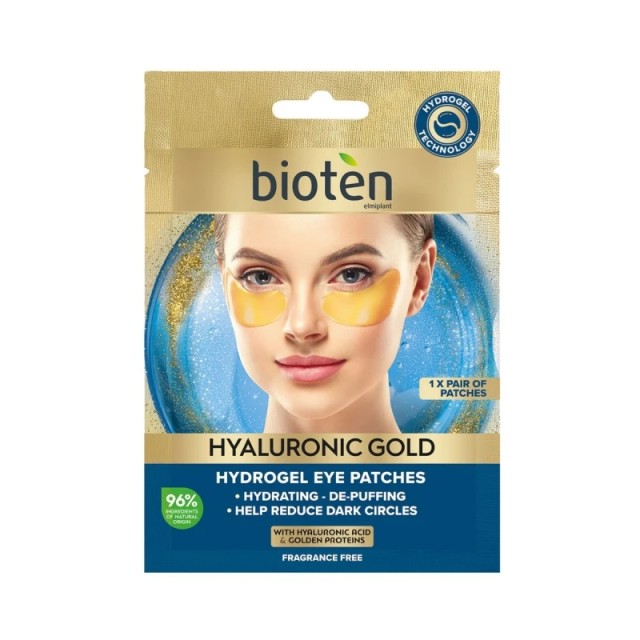 Bioten Hyaluronic Gold Hydrogel Eye Patches Επιθέματα Ματιών, 2τμχ