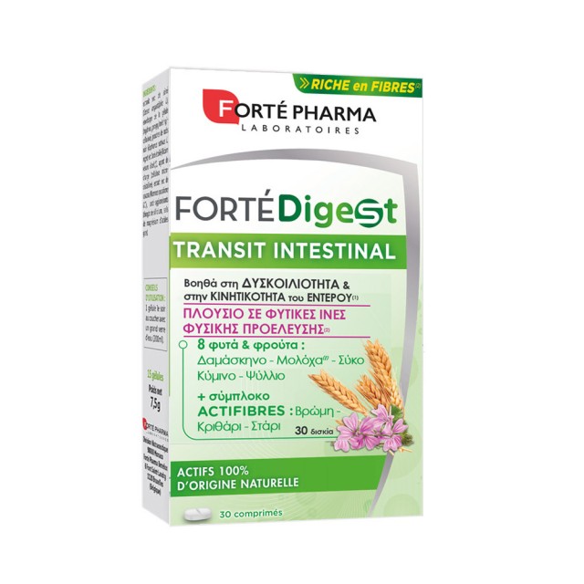 Forte Pharma Fortedigest Transit Intestinal Για την Δυσκοιλιότητα, 30 Tαμπλέτες