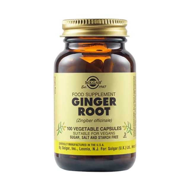 Solgar Ginger Root Συμπλήρωμα Διατροφής με Τζίντερ, 100veg.caps