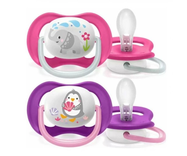 Philips Avent Ορθοδοντικές Πιπίλες Σιλικόνης για 6-18 μηνών Ultra Air Animals Ροζ 2τμχ