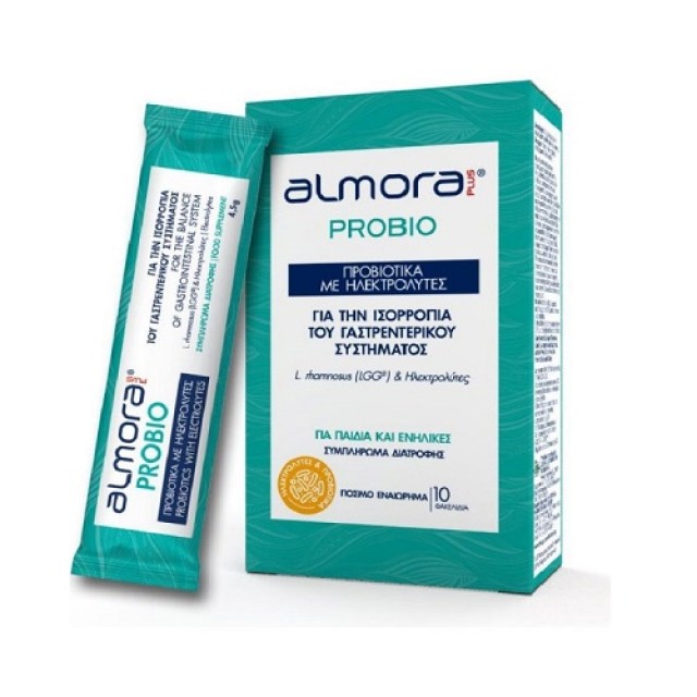 Almora Plus Probio Συμπλήρωμα Προβιοτικών Με Ηλεκτρολύτες Για Παιδιά και Ενήλικες, 10 Φακελίσκοι