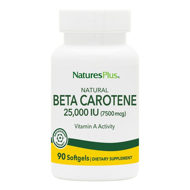 Natures Plus Beta Carotene 25000IU, 90 Μαλακές Κάψουλες