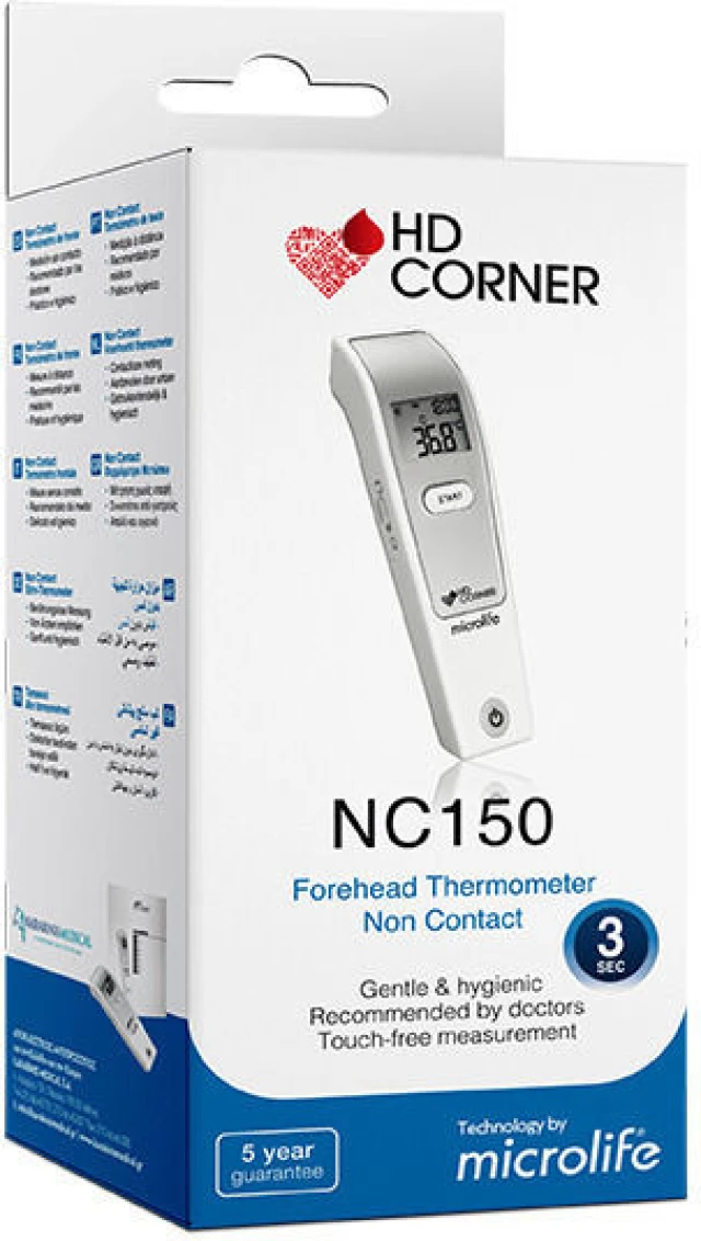 Microlife HD Corner NC 150 Non-Contact Digital Forehead Thermometer, 1 Te...