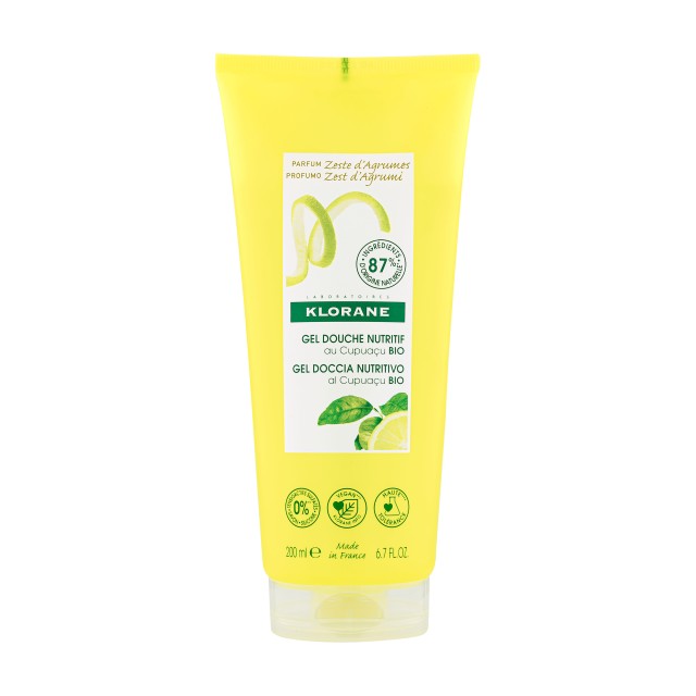Klorane Nourishing Shower Gel Cupuacu Αφρόλουτρο με Βιολογικό Βούτυρο Cupuacu και Φλοιό Εσπεριδοειδών, 200ml
