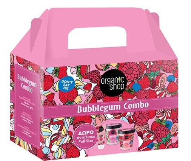Organic Shop by Natura Siberica Bubblegum Combo Body Desserts Sweet Lollipop Απολεπιστικό Σώματος 450ml + Body Desserts Fluffy Marshmallow Κρέμα Σώματος 450ml + Αντηλιακό Προσώπου SPF50 50ml