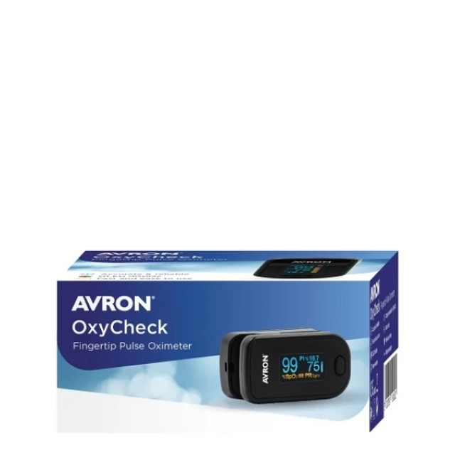 Avron Oxycheck Παλμικό Οξύμετρο Δακτύλου, 1 Τεμάχιο