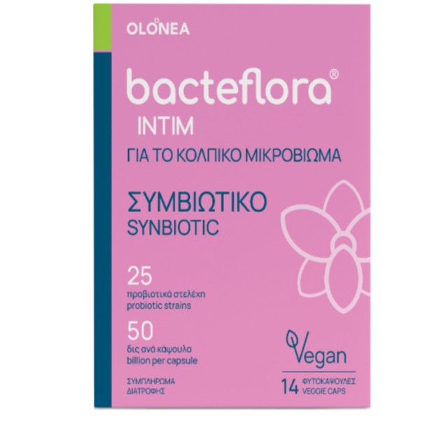 Olonea Bacteflora Intim Συμπλήρωμα Διατροφής για την Υγεία του Κόλπου και του Εντέρου, 14caps