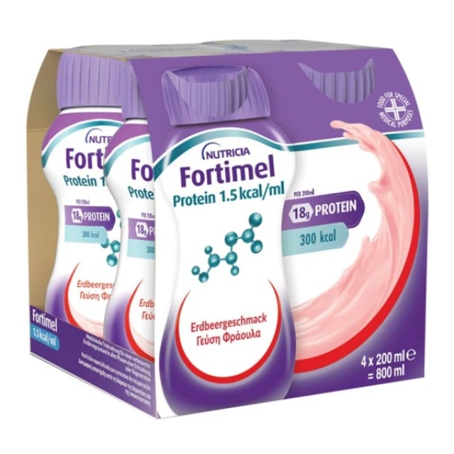 Nutricia Fortimel Protein Υπερπρωτεϊνικό Ρόφημα Με Γεύση Φράουλα, 4...
