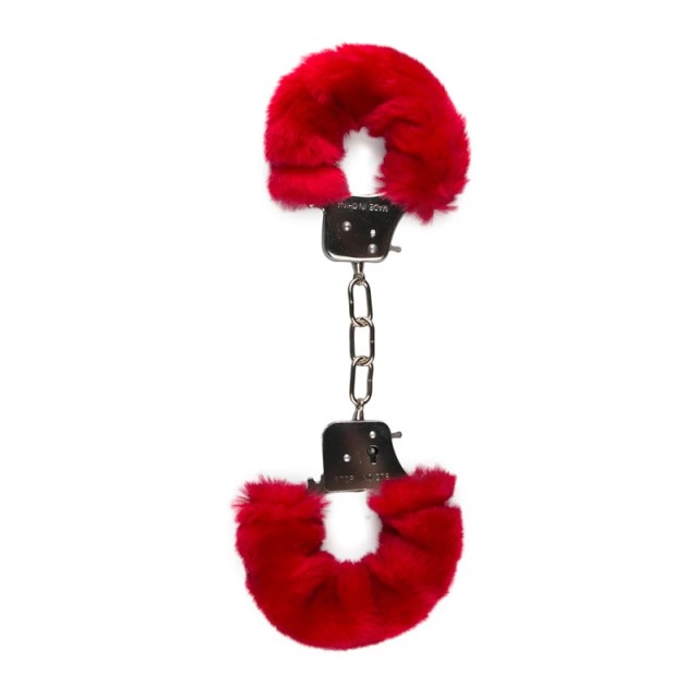 Easytoys Fetish Furry Handcuffs Red Γούνινες Χειροπέδες Κόκκινο, 1 ...