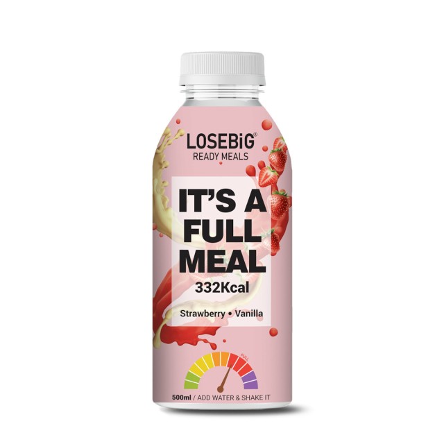 Losebig Its a Fullmeal Strawberry Vanilla Συμπλήρωμα Διατροφής για τον Έλεγχο Βάρους, 500ml