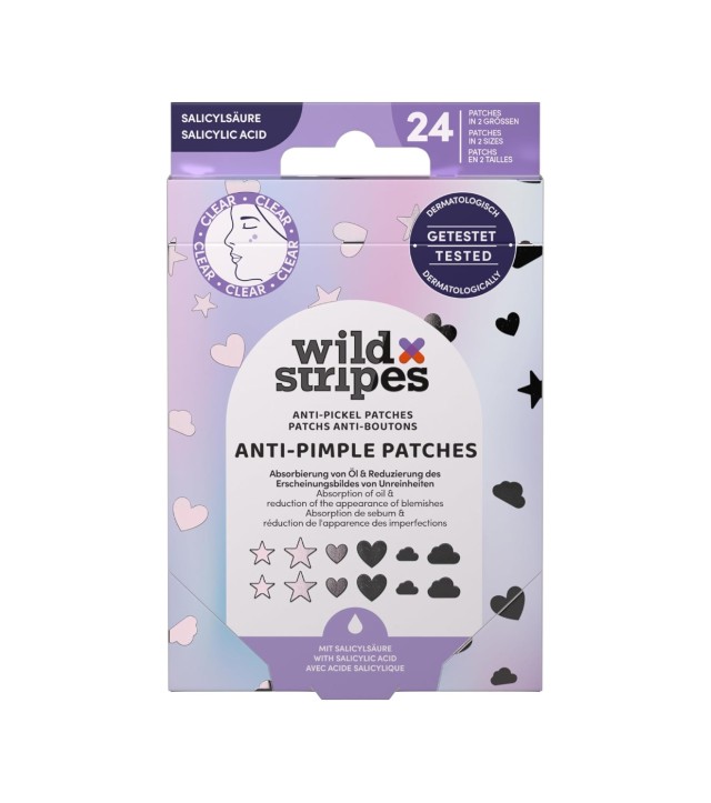 Wild Stripes Anti-Pimple Patches Holo Clear με σαλικυλικό οξύ, 24 Τ...