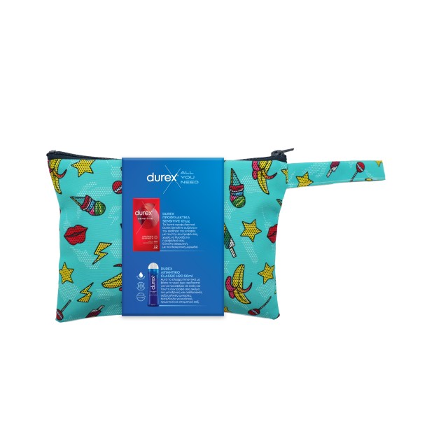 Durex Promo Summer Kit με Sensitive Προφυλακτικά 12τμχ + Λιπαντικό Classic H2O 50ml
