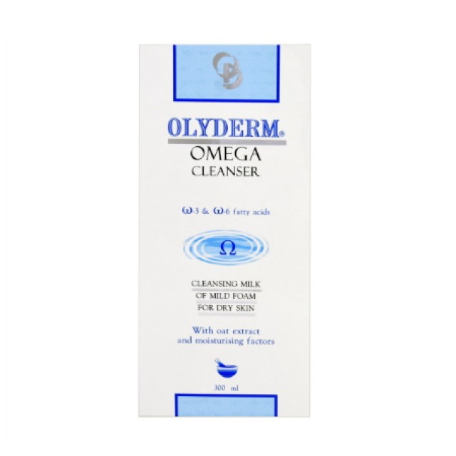 Olyderm Omega Cleanser Καθαριστικό Γαλάκτωμα για Ξηρό Δέρμα, 300ml