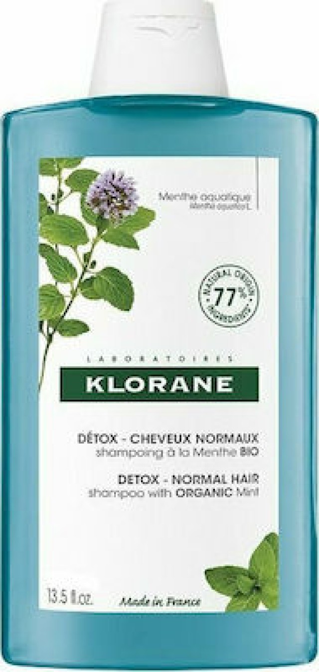 Klorane Aquatic Mint Bio Detox Shampoo Σαμπουάν Αποτοξίνωσης με Βιολογική Υδάτινη Μέντα 200ml