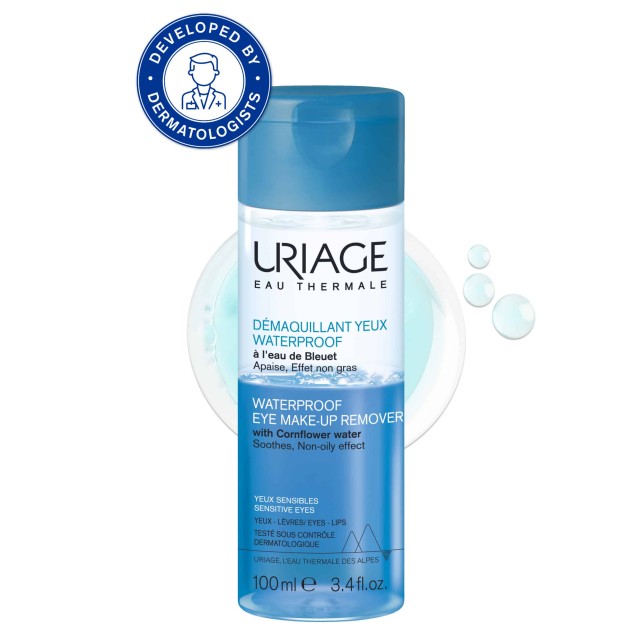 Uriage Waterproof Eye Make-Up Remover Διφασικό Ντεμακιγιάζ Ματιών, ...