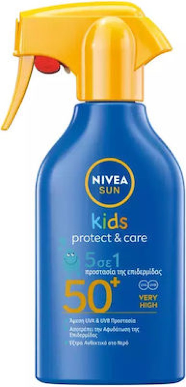 Nivea Αδιάβροχο Παιδικό Αντηλιακό Spray Sun Kids Protect & Care για Πρόσωπο & Σώμα SPF50+, 270ml