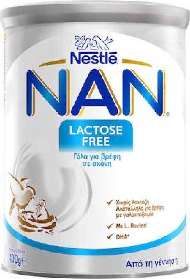 Nestle Γάλα σε Σκόνη Nan Lactose Free Χωρίς Λακτόζη 0m+ 400gr