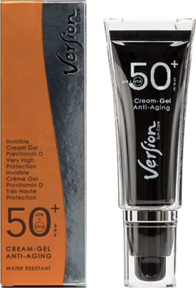 Version Sun Care Invisible Anti-Aging Cream-Gel SPF50+ Αντηλιακή Αντιρυτιδική Προσώπου, 50ml